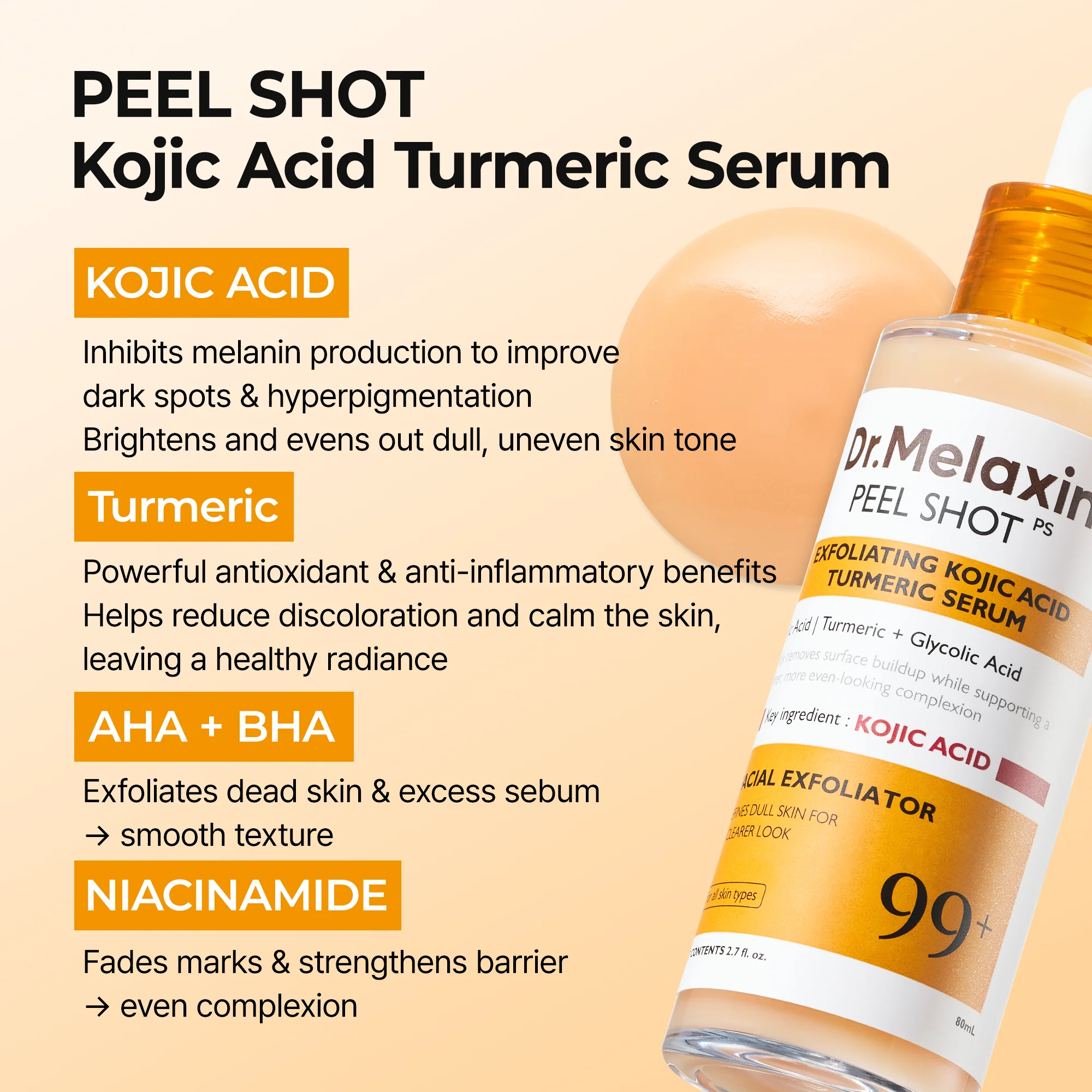 Peel Shot kojic Acid Turmeric Serum